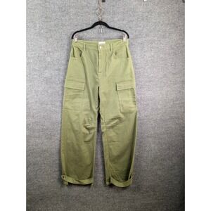Steve Madden Womens M Cargo Pants Olive Green Wide Leg Military Surplus Utility